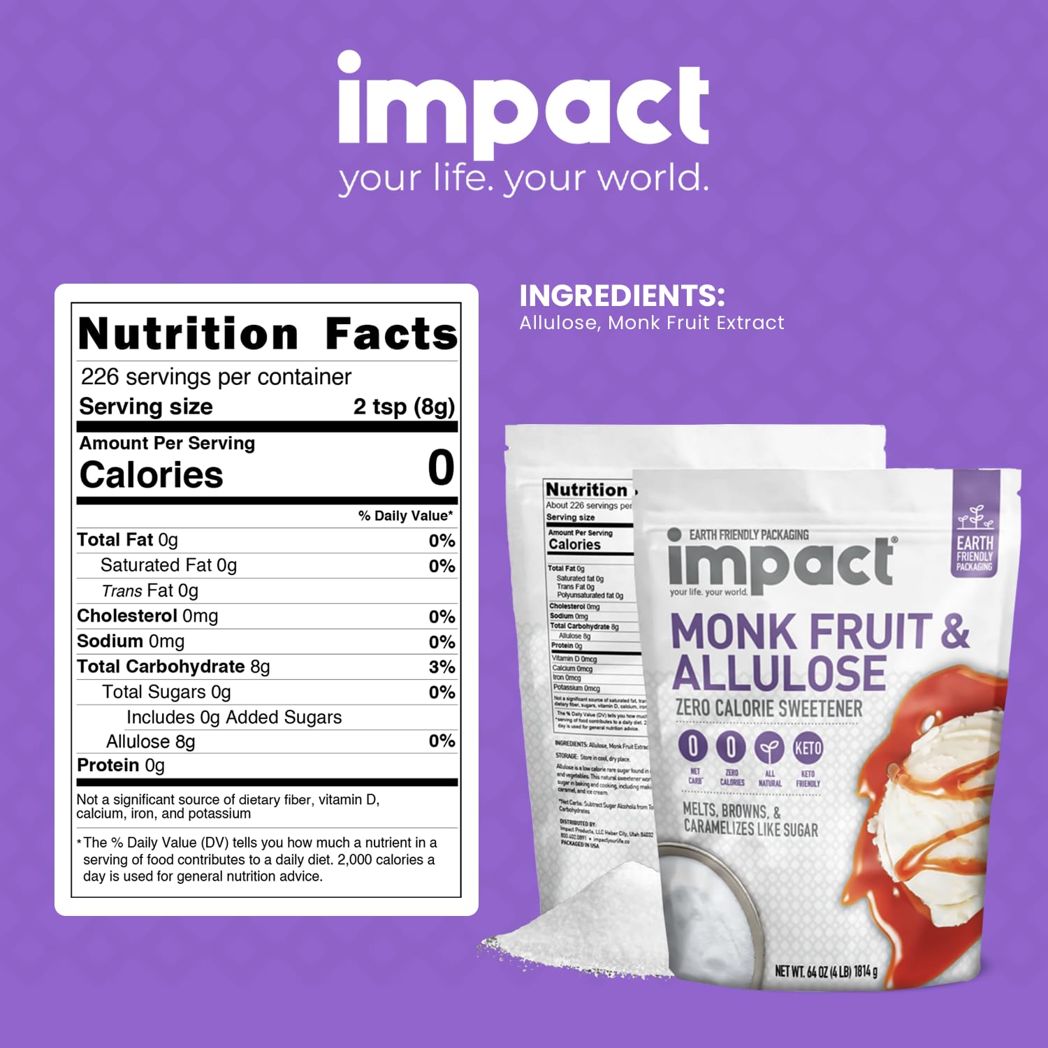 Impact - Monk Fruit Allulose Sweetener